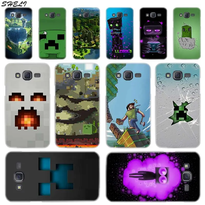 

Sheli minecraft phone Transparent Hard Phone Case for Samsung Galaxy J2 J3 J4 J5 J6 J7 J8 2015 2016 2017 2018 J7 Prime J2 Plus