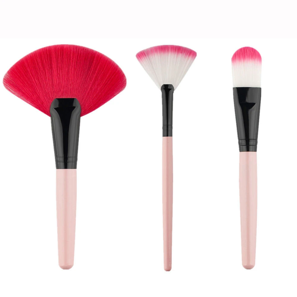3pc Pro Women Makeup Blush Brushes Foundation Fan-shaped Cosmetic Powder Brush