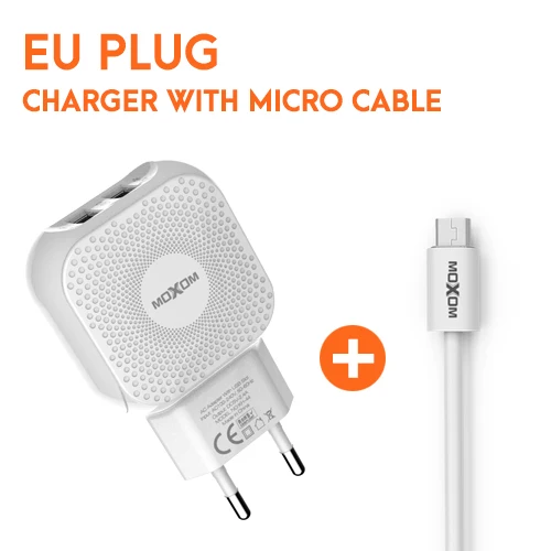 MOXOM Dual USB зарядное устройство для мобильного телефона EU зарядное устройство вилка Дорожное настенное зарядное устройство адаптер для iPhone iPad samsung Xiaomi зарядное устройство для телефона - Тип штекера: KH-44M