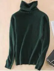 Винтажный натуральный норковый кашемировый свитер, женская мода, водолазка, пуловеры, заводская настройка, любой цвет, размер KSR191 - Цвет: Mogreen