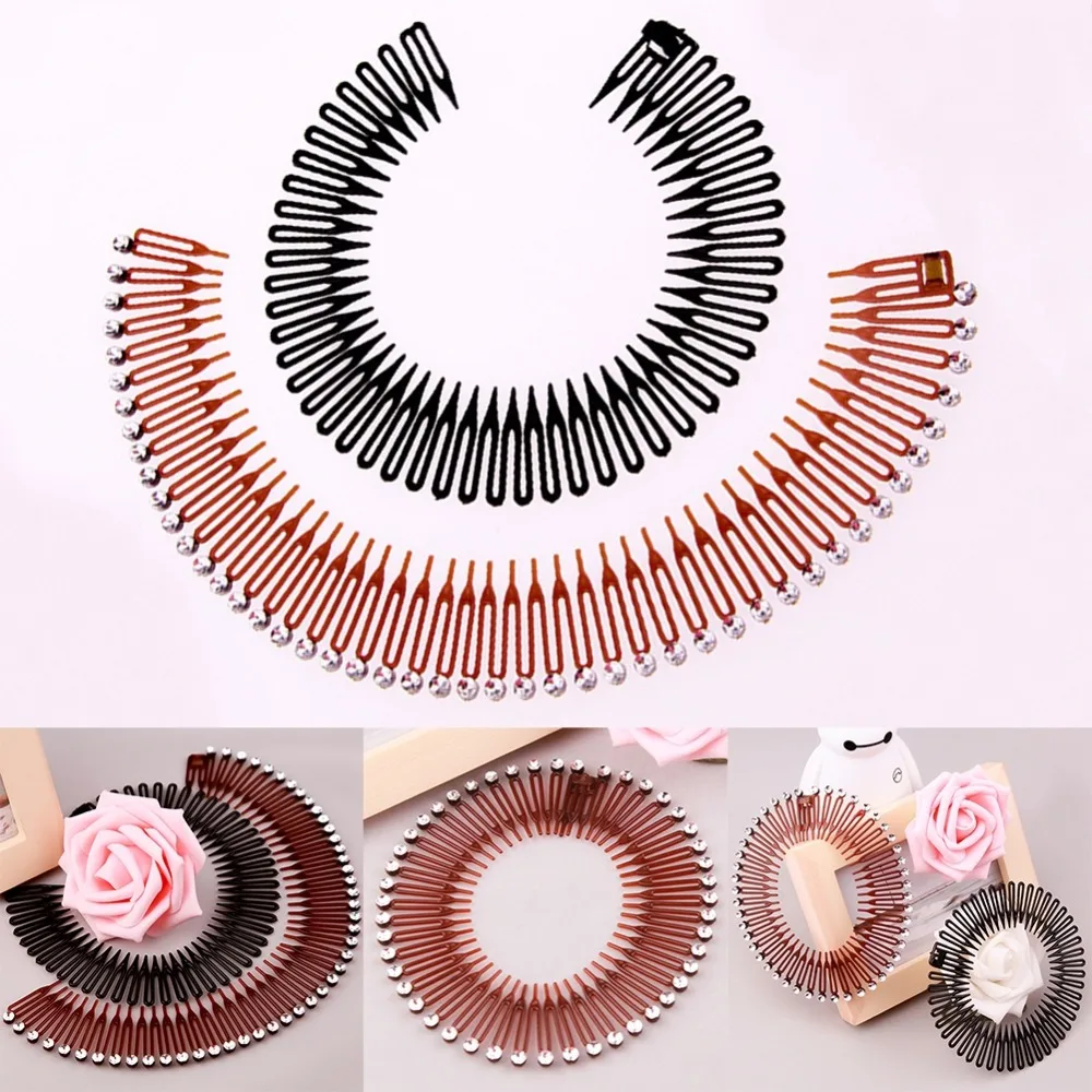 3pcs/Set Professional Black Brown Coffee Flexi Grip Combs Multiteeth