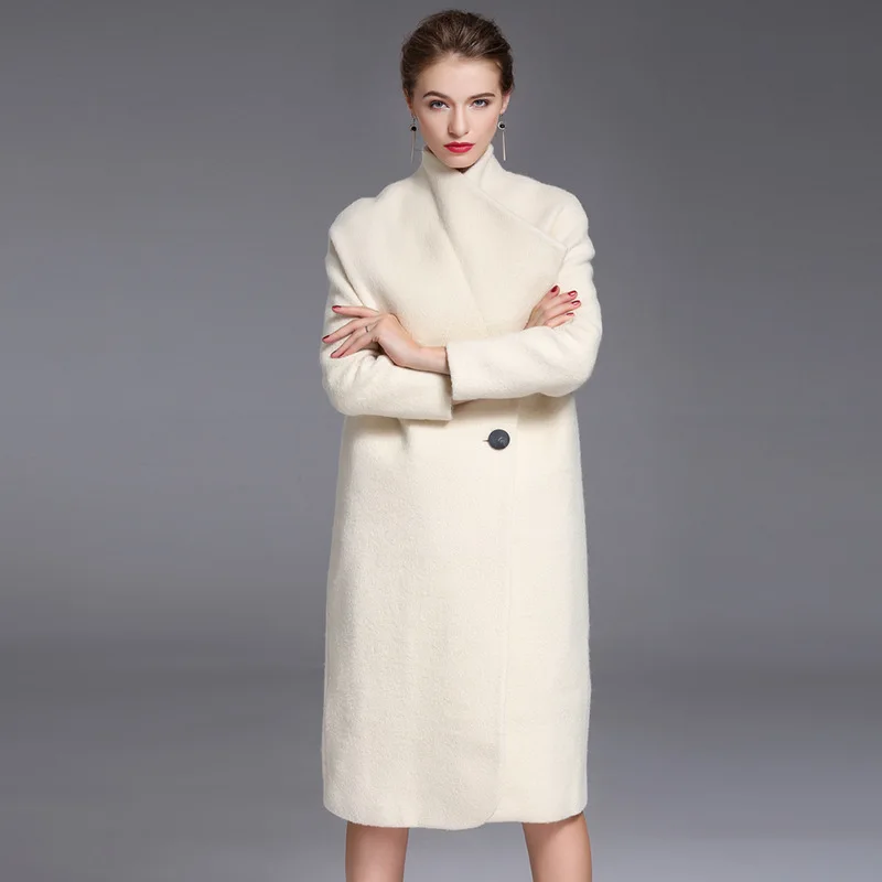 

Autumn and winter new arrival woolen loose overcoat women's fashion windbreaker thicken pure wool trench for women 3007