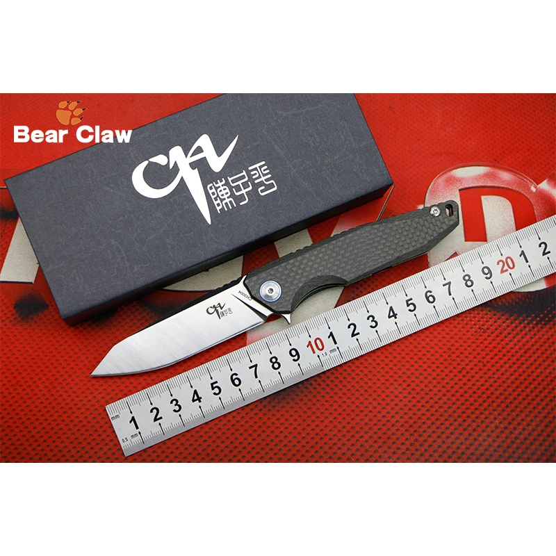 

CH 3004 AUS-8 blade Carbon fiber + Titanium handle Flipper folding knife Outdoor camping hunting pocke knives EDC tools Survival