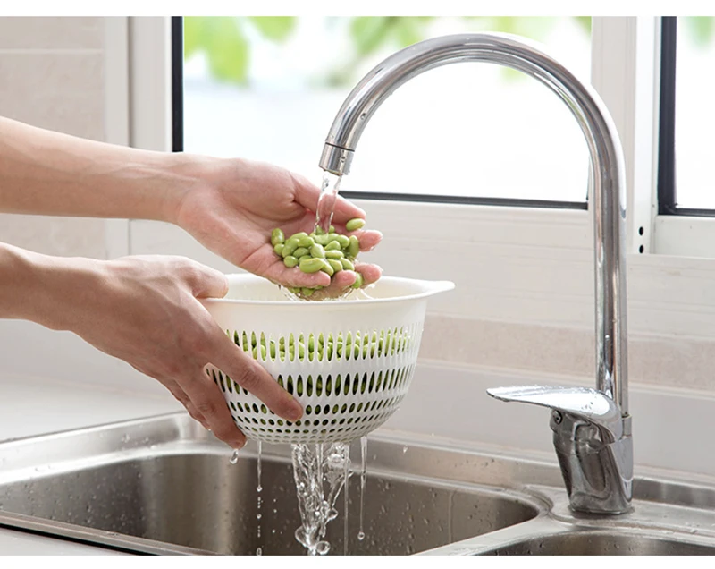 LIYIMENG Multifunctional Washing Double Layer Drain Basket Vegetables Fruit Storage Organizer B7