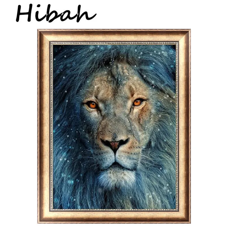 

5D DIY Diamond Painting Lion Embroidery Round Diamond Cross Rhinestone Mosaic Painting Home Decoration Gift