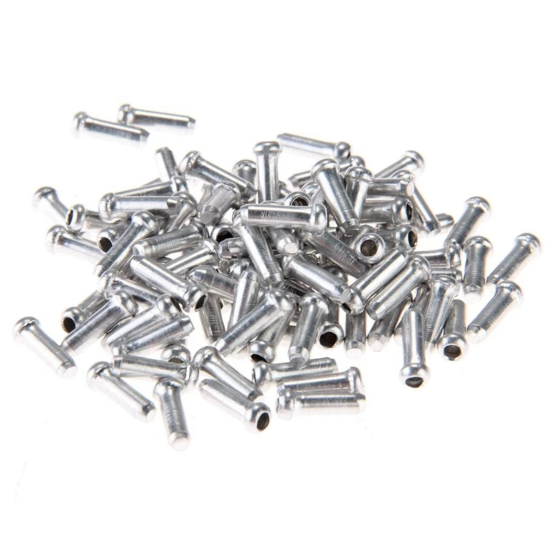 

100x Bicycle Bike Shifter Brake Cable Tips Caps End Crimp Silver