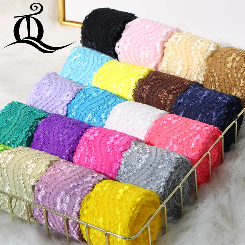 

5yard 5.5cm Garment accessories exquisite 24 mix color lace quality fabric lace with elastic lace wide 8cm Elastic lace,ribbon