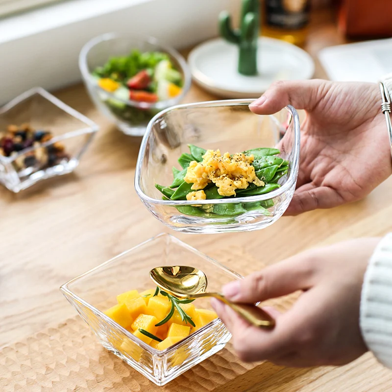 

Japanese Household Glass Bowl Transparent Salad Bowl Dessert Bowl