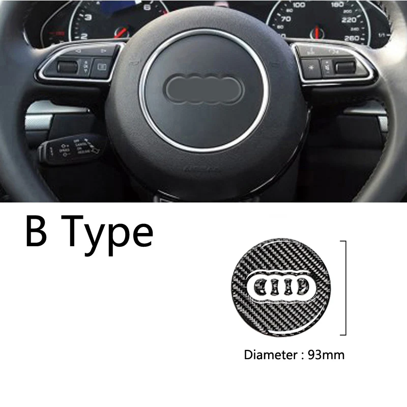 Для Audi A1 A3 A5 A4 A6 A7 A8 S3 S4 S5 S6 S7 Q3 Q5 Q7 TT углеродное волокно руль эмблема 3D автомобиля наклейки Средства для укладки волос - Название цвета: B Type