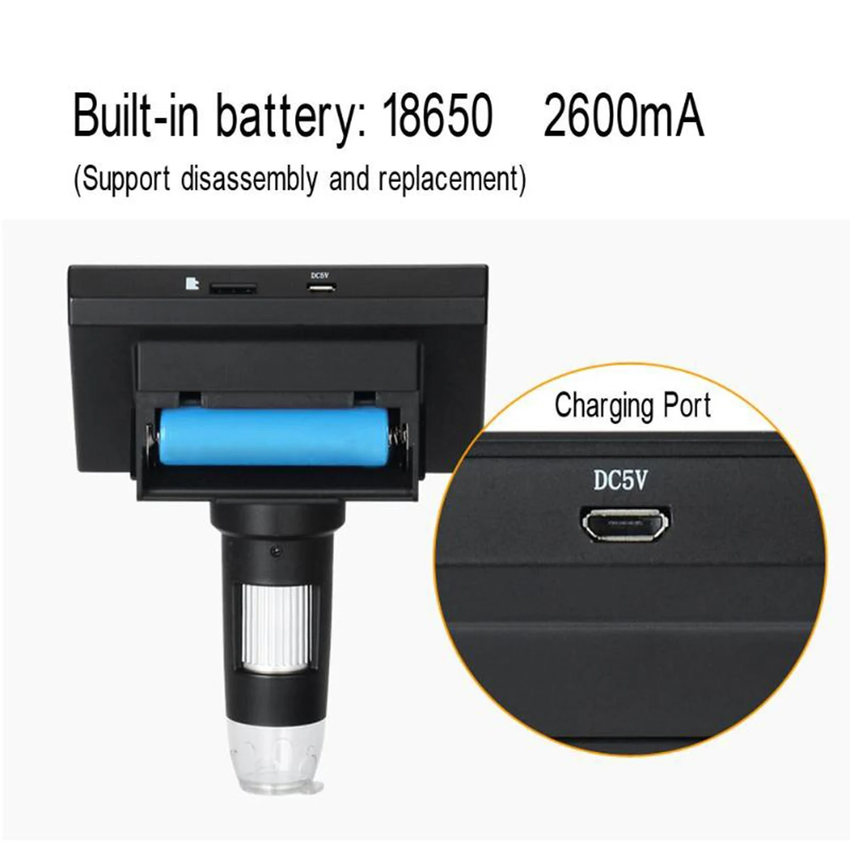 Цифровой электронный микроскоп 1000x2 0 МП USB DM4 ЖК дисплей 4 3 дюйма VGA с 8 светодиодный