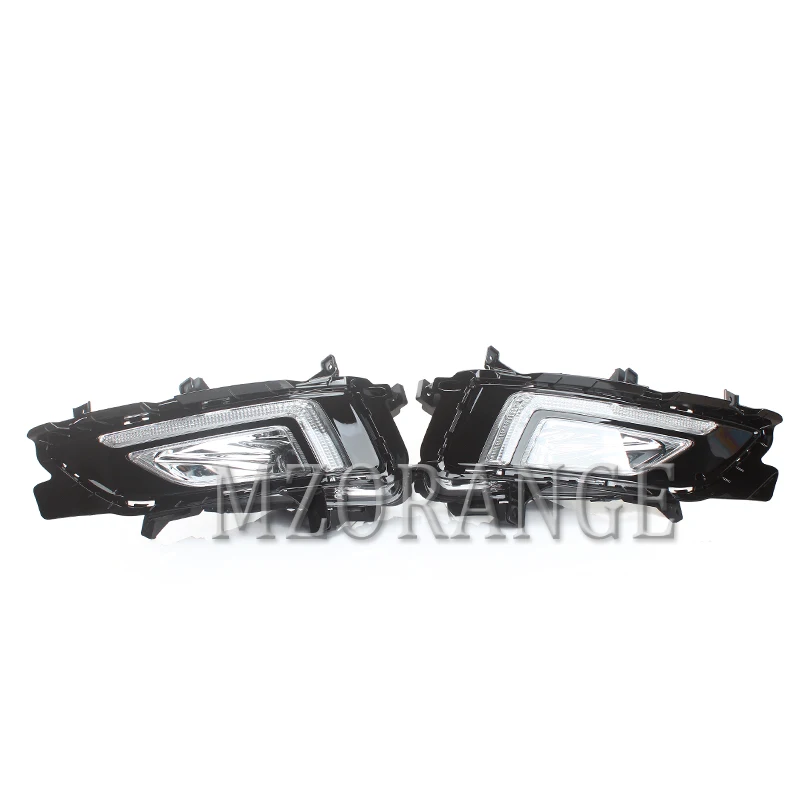 Sale For Hyund!   ai Tucson 2019 2pcs LED DRL Fog Lamps led fog lights cover day light daylight headlights LED Daytime Running Lights 1