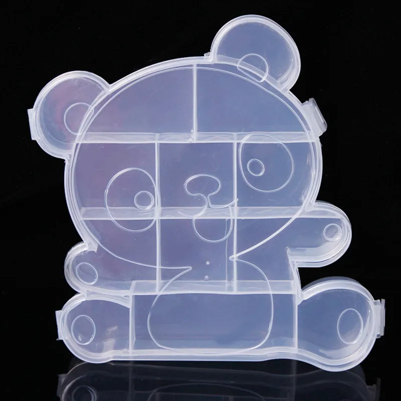 

Cartoon Panda Plastic Storage Box Small Plastic Box Jewelry Necklace Clear Case Holder Craft Container For Trifles Parts @