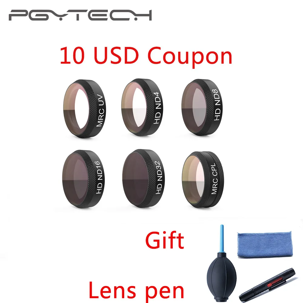 

In Stock PGYTECH NEW Filter For DJI MAVIC Air Lens Filters UV CPL ND4 ND8 ND16 ND32 Filter kit MAVIC Air Drone Camera Accessory