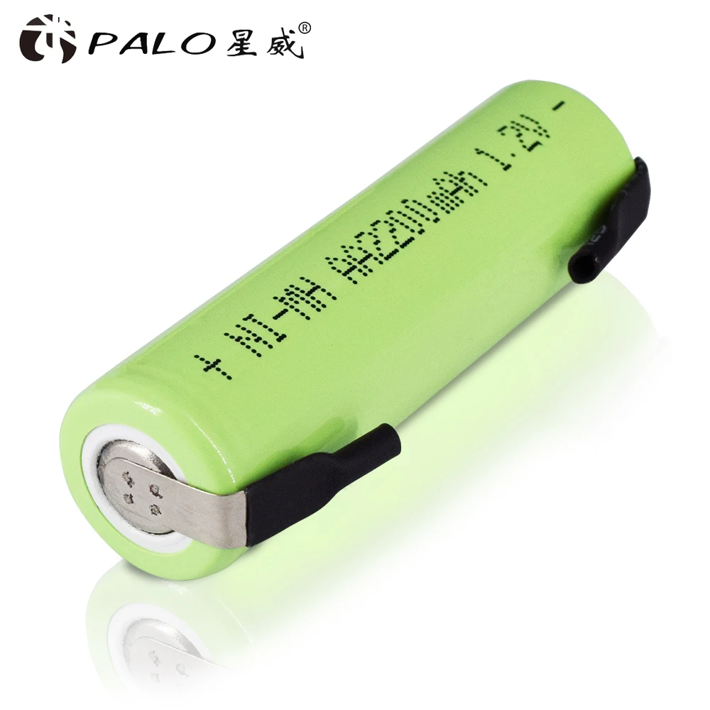 Rechargeable Nickel Metal Hydride Batteries PALO 1.2V AA Rechargeable Battery AA 2200mAh NiMH Batteries with welding tabs For Philips Electric Toothbrush Shaver