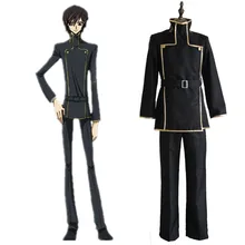 Код Гиас Косплэй Lamperouge Японский Школьная Униформа черный комплект мужские код Geass Лелуш VI Britannia костюм