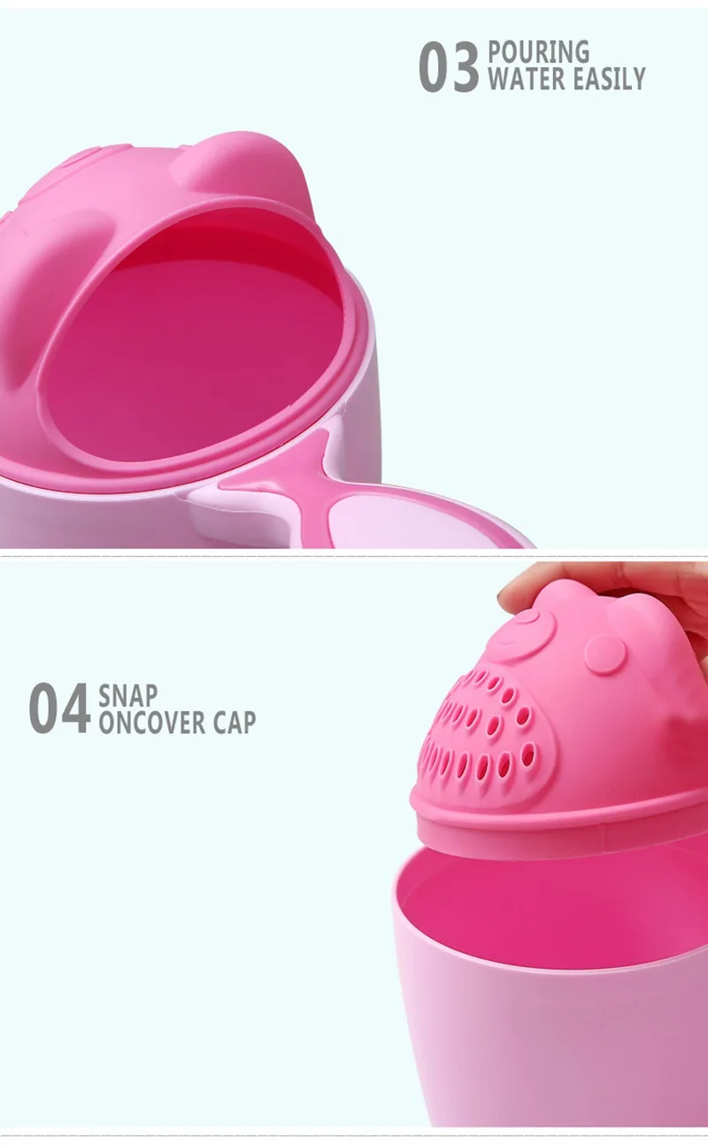 MOTOHOOD Cartoon Baby Shampoo Cup Shower Water Spoon Infant Children Wash Hair Head Cup Kid Bathing Beach Toy For Kids (5)