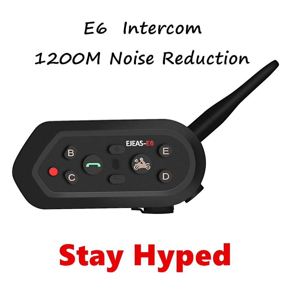 

Evolutionise Hyper Intercom E6 1200M Long Range Communicator Noise Reduction VOX BT Bluetooth Helmet Headset HiFi MP3 GPS IP65