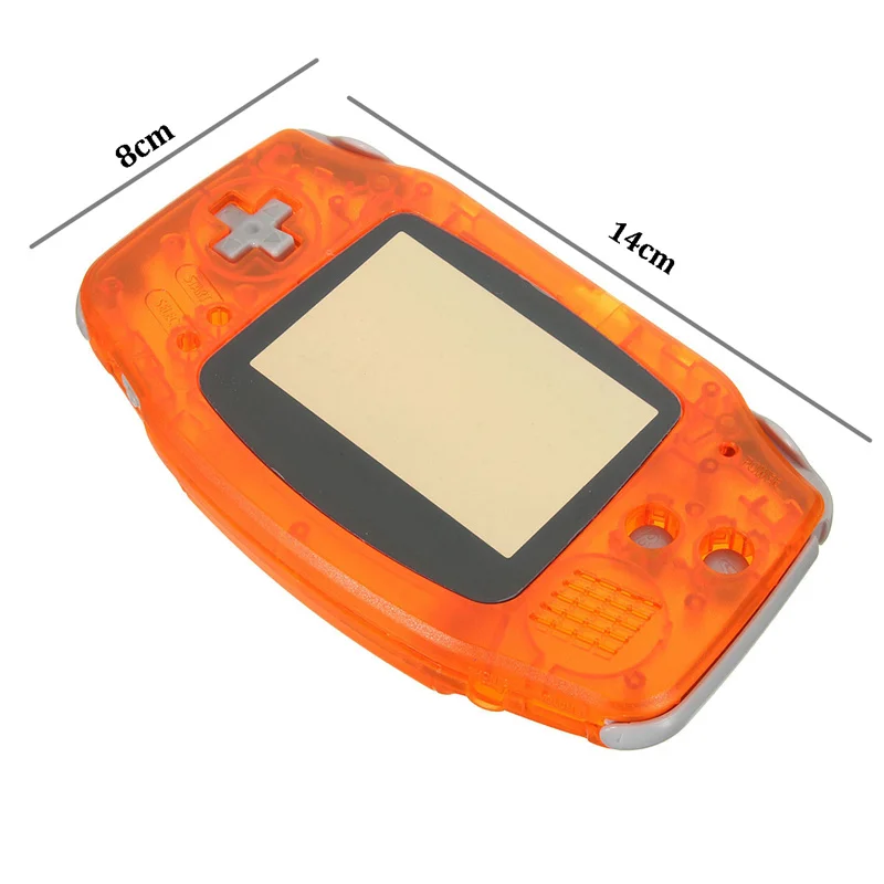 For GBA Transparent Orange Clear Full Set Housing Shell Case Cover Frame Repair Parts For Nintendo For GameBoy Advance