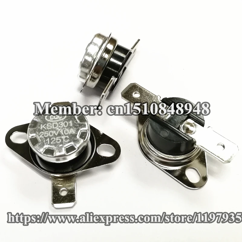 

KSD301 Thermostat temperature switch 125 degrees 250V 10A 125 degrees