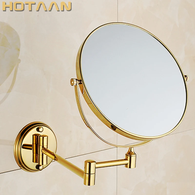 2014 Oral Hygiene Shaving Bathroom Mirror Wall Mounted gold brass 8