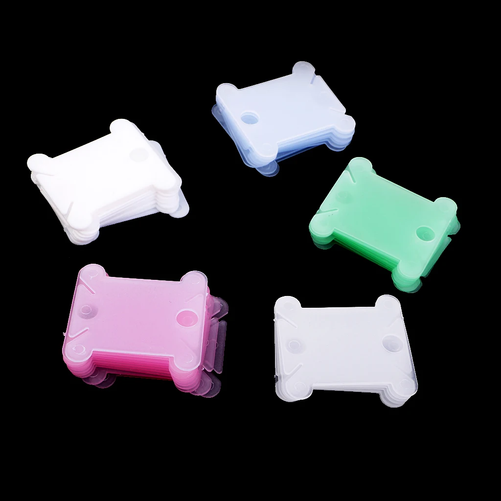 

fityle 50Pcs/Pack Embroidery Floss Craft Thread Bobbin Cross Stitch Storage Holder Plastic