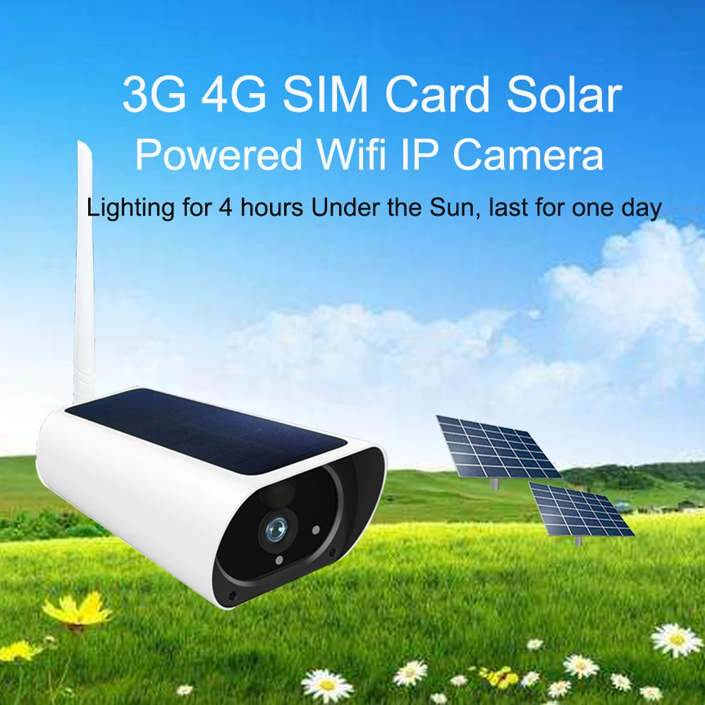 1080P Солнечная ip-камера наблюдения 3g 4G SIM карта Wifi уличная беспроводная камера безопасности аудио поддержка заряда батареи PIR Motion