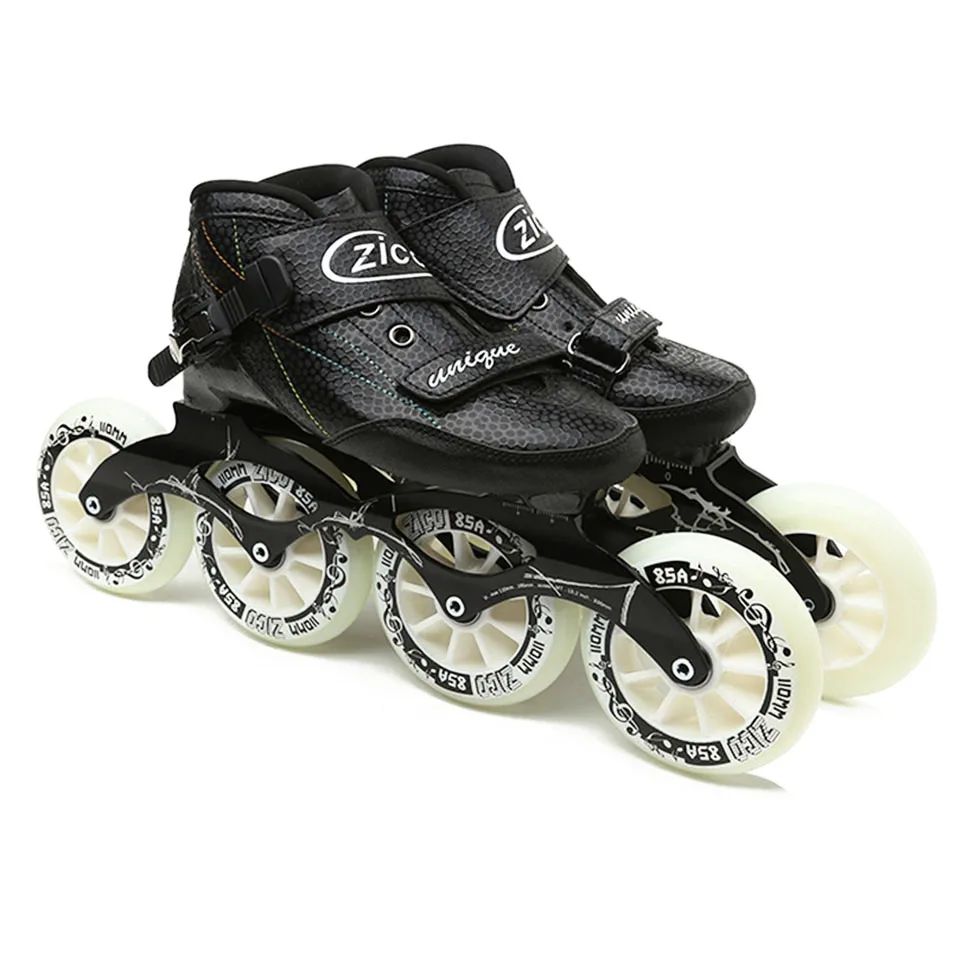 JEERKOOL سرعة زلاجات بعجلات مضمنة ألياف الكربون المهنية 4 عجلات سباق التزلج ZICO الجليد للأطفال الكبار الرجال Patins SH48
