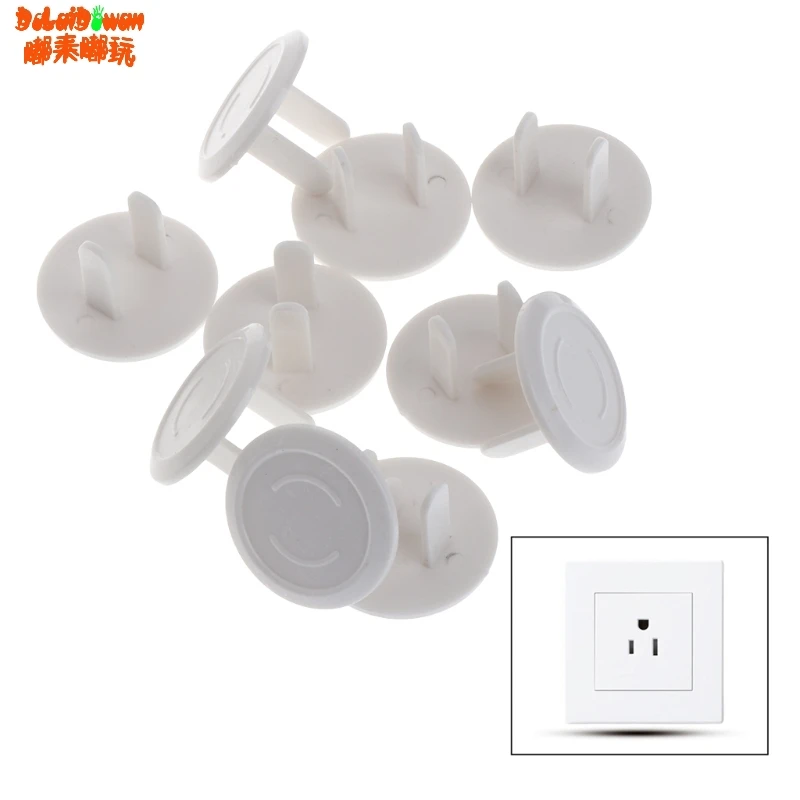 

White ABS Baby Safety US Plug Socket Protective Cover Protective Insulation Against Electric Shock 2 Hole Outlet Guard 10pcs