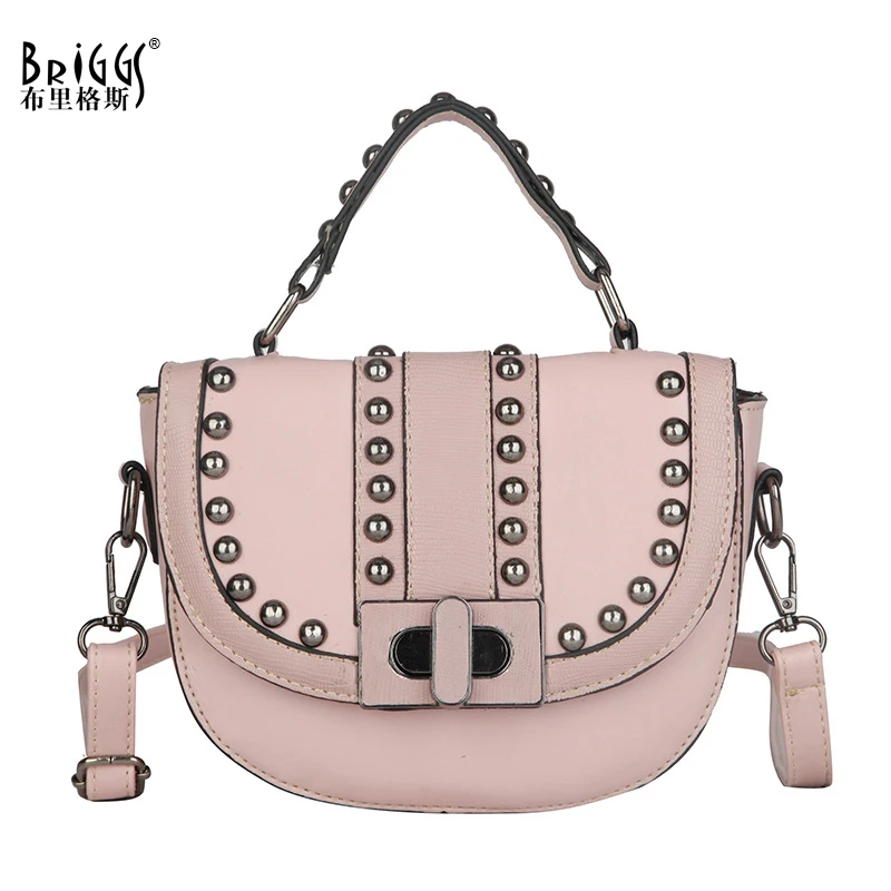 

BRIGGS Vintage Rivet Handbags Women Bags Designer Fashion Bags PU Leather Ladies Bags Famous Brands Tote Shoulder Bag Female sac