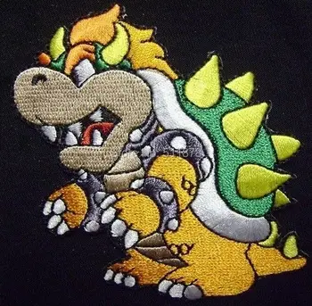 

3" SUPER MARIO BROTHERS BOWSER NINTENDO LOGO Uniform Movie TV Series Costume Cosplay Embroidered Emblem applique iron on patch
