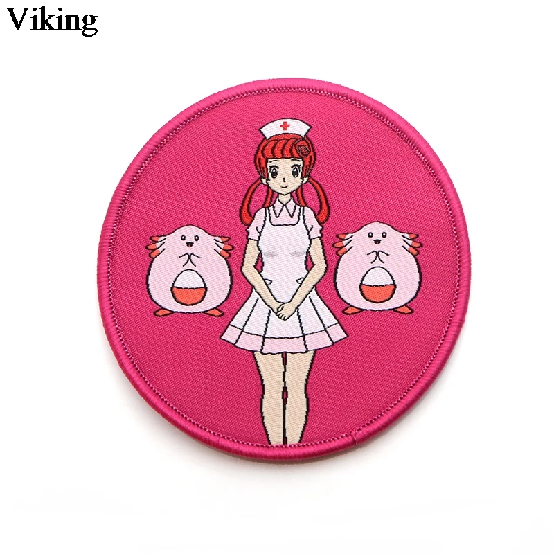 

Nurse Joy Chansey Patch Women girls Patch Stickers Cartoon Iron On Patches DIY Cute Sewing Embroidered Patches For Skirt G0016