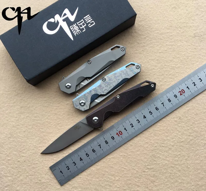 

CH 1047 2017 New Product titanium handle AUS-8 blade Outdoor Flipper folding knife camping hunting pocket fruit knives EDC tool