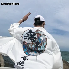 Мужское японское кимоно kongfu Пальто мужское свободное кимоно кардиган пальто традиционное японское кимоно азиатская одежда кимоно