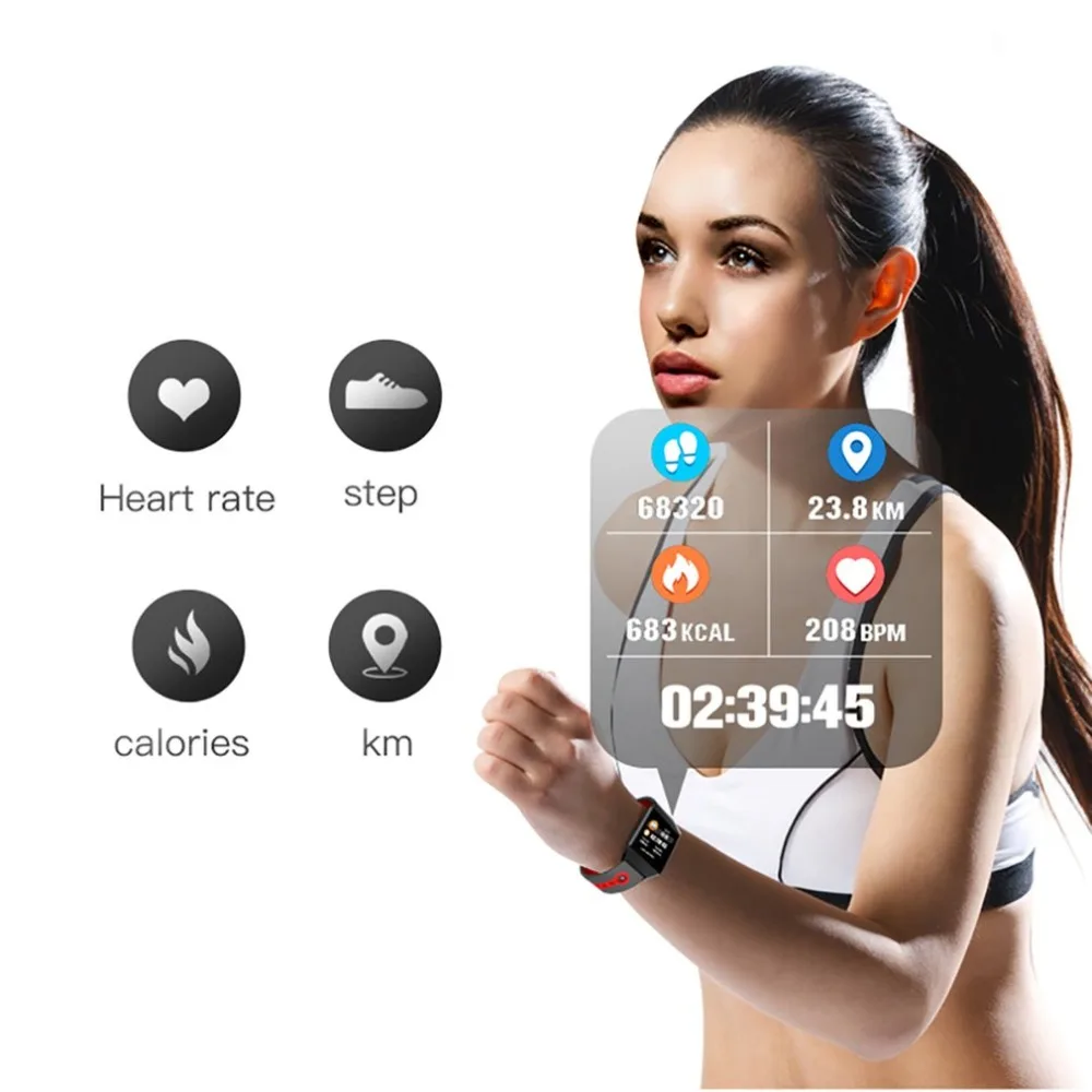 Intelligent Smart Bracelet Sports Bluetooth  Heart Rate Tracking Blood Pressure Monitoring Smart Phone Wristband outdoor clock