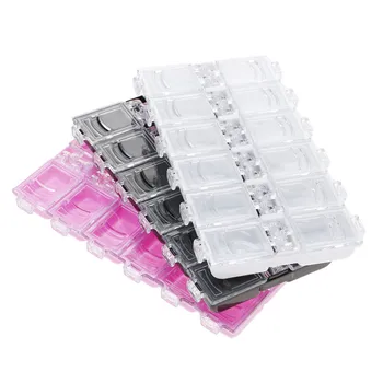 Cena 12 Pustych Szczelin Siatki Przedziały Tipsy Akrylowe Pudełko Do Ozdób Na Paznokcie Pojemnik Do Przechowywania Pojemników