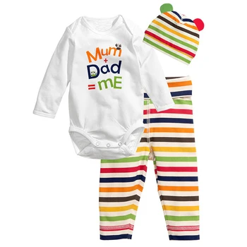 

3pcs Baby Boys Girls Kids Newborn Hat+Romper+Pants Trousers Outfit Clothing Set Colour:Colourful Size:80(6-12 Months)