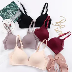 Roseheart Women Fashion Black Skin Red Wireless Padded Bras Lace Female Bra Sexy Back One-Piece Bras Bralette Underwear A B Roseheart Women Fashion Black Skin Red Wireless Padded Bras Lace Female Bra Sexy Back One-Piece Bras Bralette Underwear A B