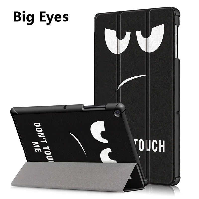 Ультра тонкий трехкратный смарт-чехол PU Чехол подставка оболочка планшет Funda для samsung Galaxy Tab S5e 10," SM-T720/T725 выпуск - Цвет: Big Eyes