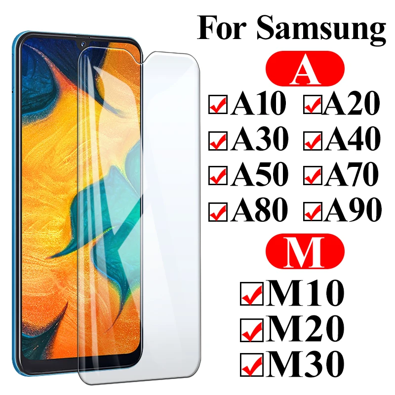 Защита экрана для samsung Galaxy A50 A10 A30 защитное стекло на Samsun Galax A40 M20 M30 M10 A20 A70 A80 защитный чехол