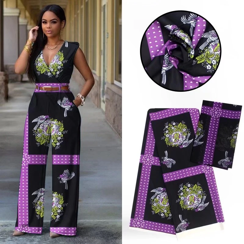 

African Silk Satin Chiffon Fabric 2019 Ankara Audel Fabric High Quality 4+2 yards African Fabric for Party Dress 904