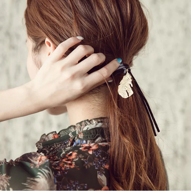 1 шт персонализированный Перья для волос аксессуары Цвет соответствующие волосы группа веревка кисточкой волосы резинкой долго оголовье G0503