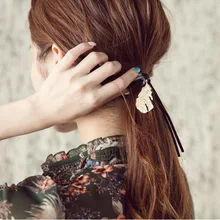 1 шт персонализированный Перья для волос аксессуары Цвет соответствующие волосы группа веревка кисточкой волосы резинкой долго оголовье G0503