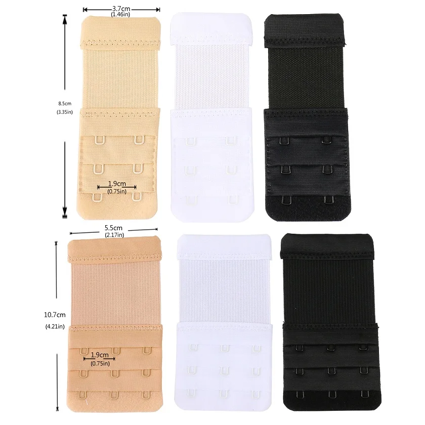 Closecret Women's Bra Back Strap Extenders with 1 to 3 Hook Optional