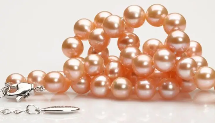 

HUGE 18"11MM NATURAL SOUTH SEA GENUINE GOLD PINK PERFECT PEARL NECKLACE 925 silver