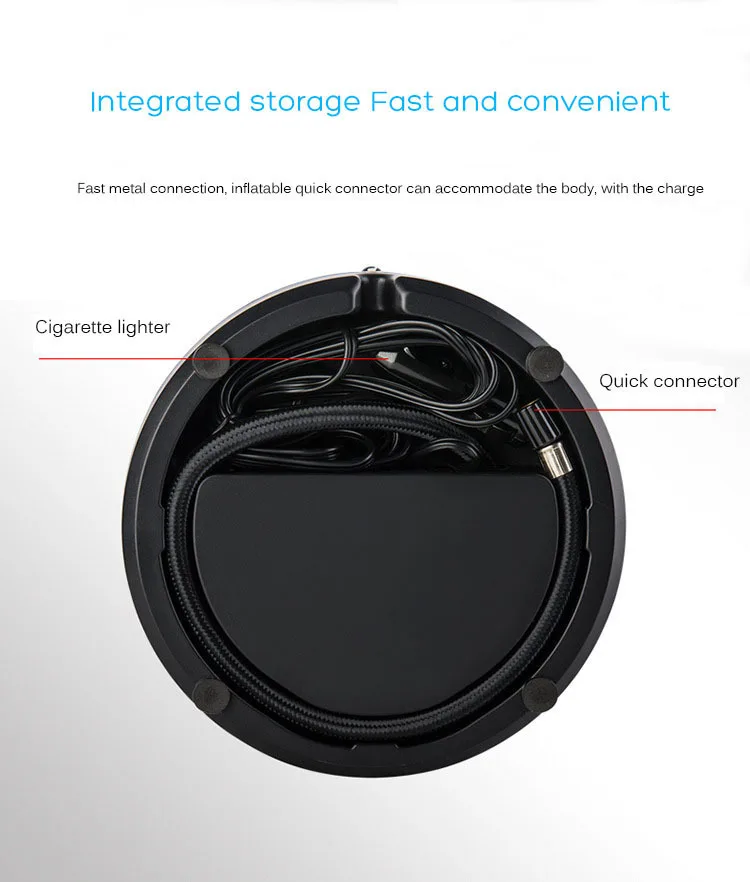 Портативный Автомобильный Электрический воздушный компрессор 12 В, насос для накачивания шин длиной 3 м, Удлиненный шнур питания, разъем для прикуривателя, светодиодный