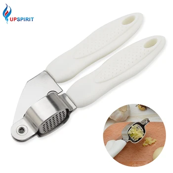 

Upspirit Stainless Steel Garlic Presser Ginge Grinding Crusher with Double ABS Handle Manual Kitchen Practical Squeeze Tool