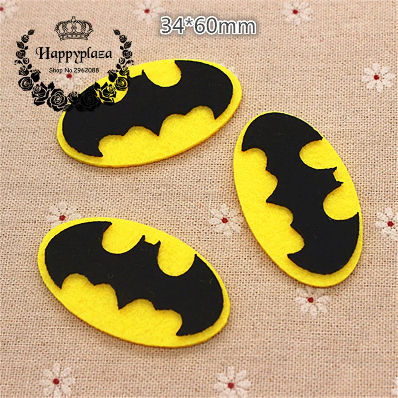 

10pcs Kawaii Handmade Non-woven Fabric Batman Logo Applique Patches Felt Accessories DIY Craft Scrapbooking,34*60mm