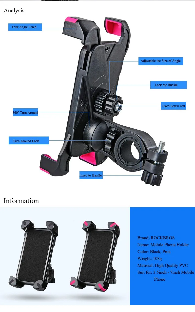 Clearance RockBros 360 Degree Bicycle Bike Phone Holder Bag Cycling Handlebar Bag Accessories Smartphone Stand Cell Phone Bracket Support 4 Clearance RockBros 360 Degree Bicycle Bike Phone Holder Bag Cycling Handlebar Bag Accessories Smartphone Stand Cell Phone Bracket Support 4