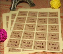 120pcs/lot Handmade Sticker 2.5*2.5cm Vintage Stickers Kraft Label Sticker DIY Hand Made For Gift Cake Baking Sealing Sticker