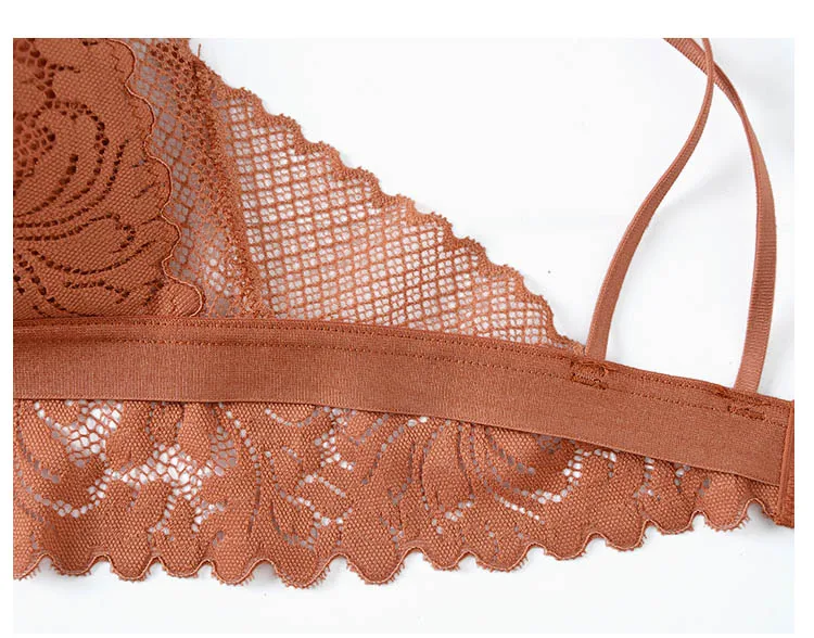 CINOON New French underwear Set Lace Sexy Push-up Bra And Panty Sets Comfortable Brassiere Wire Free Embroidery Flowers Lingerie (25)